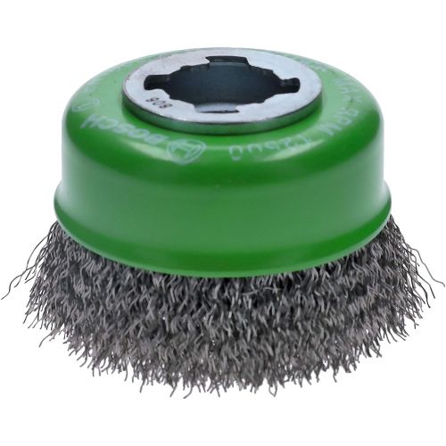  Bosch WBX319 3 In. Wheel Dia. X-LOCK Arbor Stainless Steel Crimped Wire Cup Brush