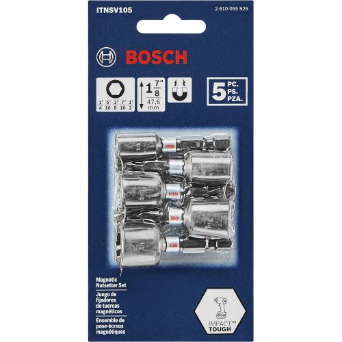  BOSCH ITNSV105 5 pc. Impact Tough 1-7/8 In. Nutsetter Set