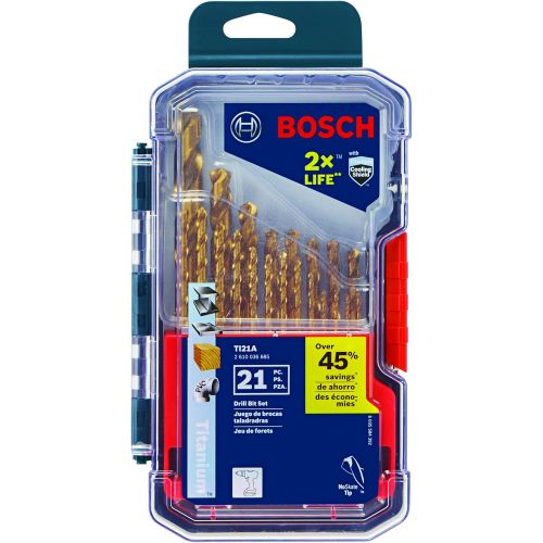  BOSCH TI21A Titanium Drill Bit Set (21 Piece)