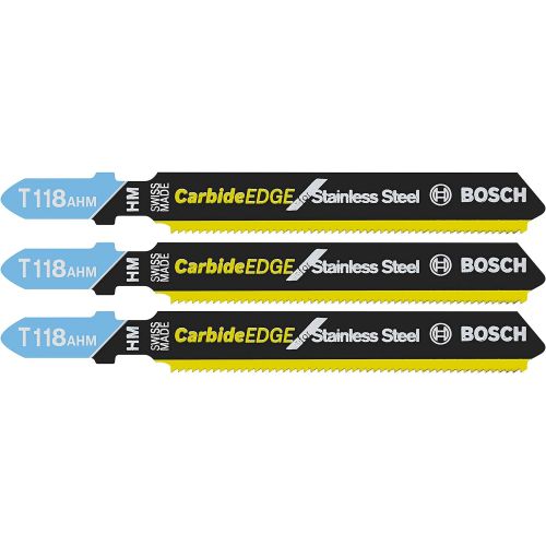  BOSCH T118AHM3 3-Inch, 24TPI, TC BOSCH Shank Jigsaw Blade, 3 Pack