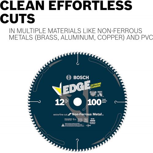  Bosch PRO1280NFB 12 In. 80 Tooth Edge Non-Ferrous Metal-Cutting Circular Saw Blade