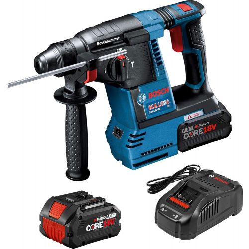  Bosch GBH18V-26K24A 18V Brushless SDS-plus Bulldog 1 In. Rotary Hammer Kit with (2) CORE18V 8.0 Ah Performance Batteries