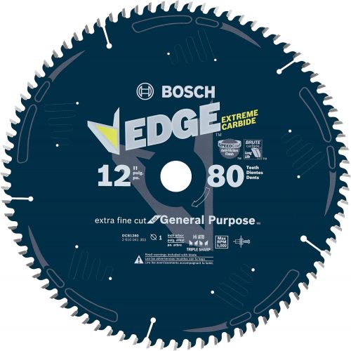  BOSCH DCB1280 Daredevil 12-Inch 80-Tooth Extra-Fine Finish Circular Saw Blade