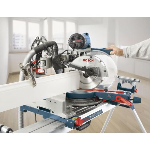  Bosch CM10GD Compact Miter Saw - 15 Amp Corded 10 Inch Dual-Bevel Sliding Glide Miter Saw with 60-Tooth Carbide Saw Blade & GTA3800 Folding Leg Miter Saw Stand,Blue