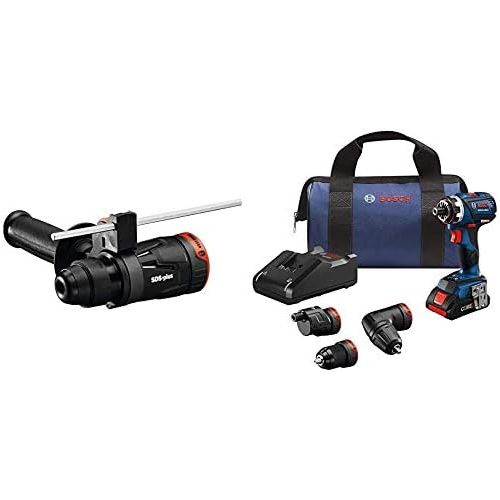  Bosch GSR18V-535FCB15 18V EC Brushless Connected-Ready Flexiclick 5-In-1 Drill/Driver System and (1) GFA18-H SDS-plus Rotary Hammer Attachment with Side Handle