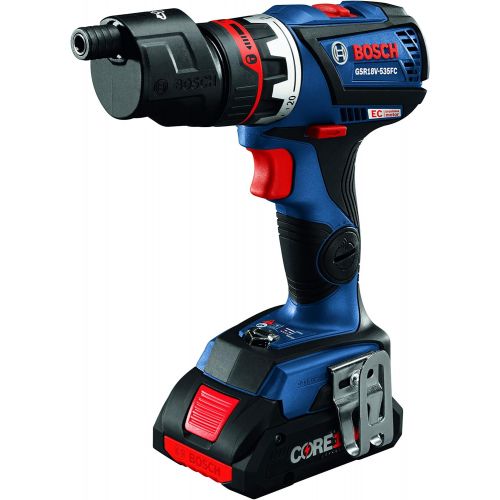  Bosch GSR18V-535FCB15 18V EC Brushless Connected-Ready Flexiclick 5-In-1 Drill/Driver System and (1) GFA18-H SDS-plus Rotary Hammer Attachment with Side Handle