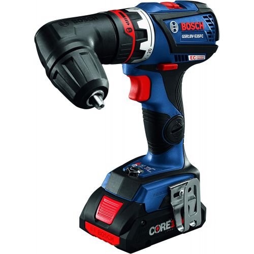  Bosch GSR18V-535FCB15 18V EC Brushless Connected-Ready Flexiclick 5-In-1 Drill/Driver System and (1) GFA18-H SDS-plus Rotary Hammer Attachment with Side Handle