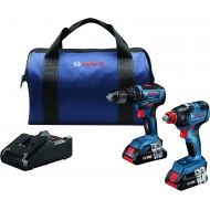 Bosch GXL18V-233B25 18V 2-Tool Combo Kit with 1/2 In. Hammer Drill/Driver, Freak 1/4 In. and 1/2 In. Two-in-One Bit/Socket Impact Driver and (2) CORE18V 4.0 Ah Compact Batteries