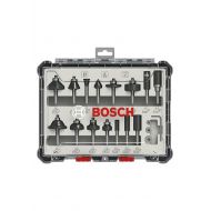Bosch Professional 2607017473 15-Piece Set Router Bit Set for Wood for Router with 1/4 Inch Shank