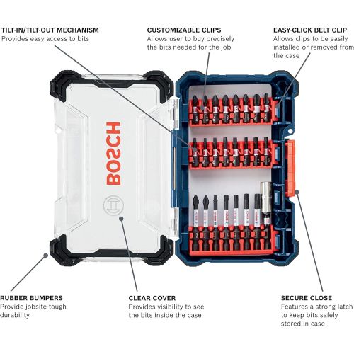  [아마존베스트]Bosch Power Tools Combo Kit CLPK22-120 - 12-Volt Cordless Tool Set with 2 Batteries, Charger and Case & 24 Piece Impact Tough Screwdriving Custom Case System Set SDMS24