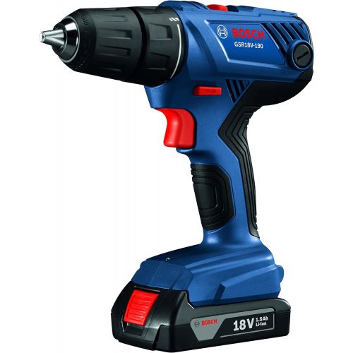  [아마존베스트]Bosch 18V Compact 1/2 Drill/Driver Kit with (2) 1.5 Ah Slim Pack Batteries GSR18V-190B22