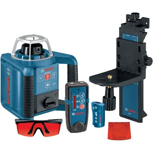  [아마존베스트]Bosch Self-Leveling Rotary Laser with Layout Beam Interior Kit with Receiver, Remote and Wall Mount GRL 300 HVD, Blue