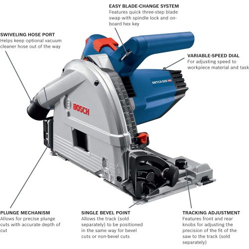  BOSCH Tools Track Saw - GKT13-225L 6-1/2 In. Precison Saw with Plunge Action & Carrying Case
