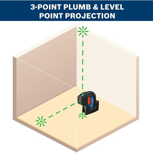  Bosch GPL100-30G 125ft Green 3-Point Self-Leveling Laser with VisiMax Technology and Integrated 360° MultiPurpose Mount