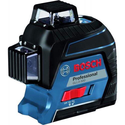  Bosch GLL3-300 200ft Red 360-Degree Laser Level Self-Leveling with Visimax Technology, Fine Adjustment Mount and Hard Carrying Case