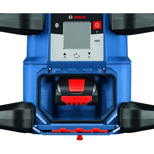  BOSCH REVOLVE4000 GRL4000-80CHK 18V Exterior 4000ft Range Horizontal Self-Leveling Cordless Rotary Laser Kit with Bluetooth Connectivity, Laser Receiver, CORE18V Battery, Tripod an