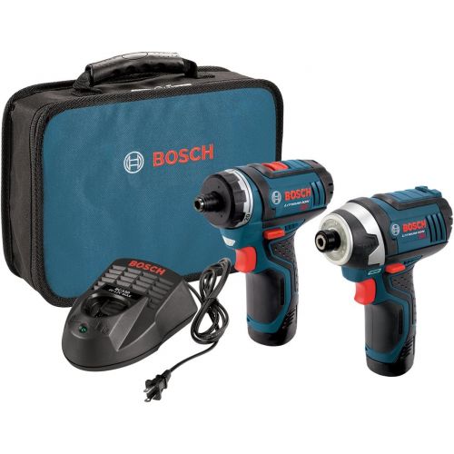 Bosch CLPK27-120 12V Max 2-Tool Combo Kit (Drill/Driver and Impact Driver) with 2 Batteries, Charger and Case & ITPH2205 5 Pc. 2 In. Phillips #2 Impact Tough Screwdriving Bit