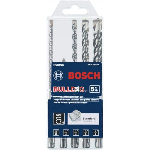  Bosch 11255VSR Bulldog Xtreme - 8 Amp 1 Inch Corded Variable Speed Sds-Plus Concrete/Masonry Rotary Hammer Power Drill with Carrying Case & HCK005 5-Piece S4L SDS-plus Rotary Hamme