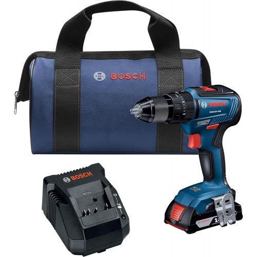  BOSCH GSB18V-490B12 18V EC Brushless 1/2 In. Hammer Drill/Driver Kit with (1) 2.0 Ah SlimPack Battery