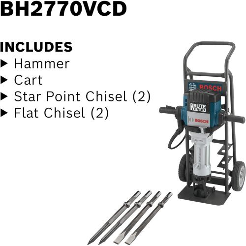  BOSCH BH2770VCD 120-Volt 1-1/8 Hex Breaker Hammer Brute Turbo Deluxe Kit , Blue