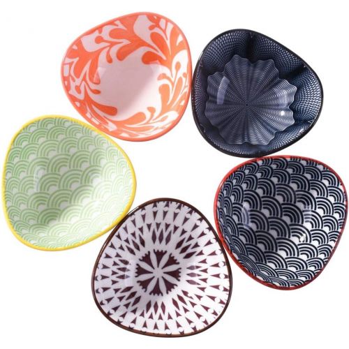  [아마존베스트]BOSILI Ceramic Soy Sauce Dishes set of 5, Japanese Soy Dishes for Dumpling Sushi