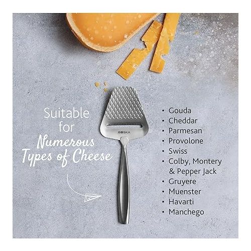  BOSKA Monaco+ Premium Cheese Slicer - Award Winning Cheese Cutter for Block Cheese, Cheddar up to Parmesan - Quilted Pattern reduces Resistance - Non-stick & Ergonomic Handheld