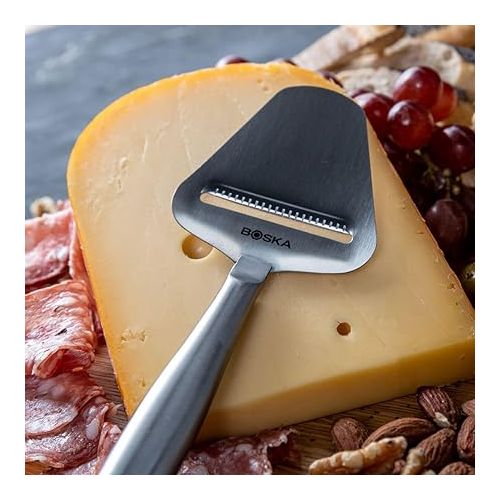  BOSKA Stainless Steel Cheese Slicer - Copenhagen For All Types of Cheese - Multi-Functional Cheese Slicer - Handheld Slicer - Silver Non-Stick - Dishwasher Safe - For Kitchen Cooking