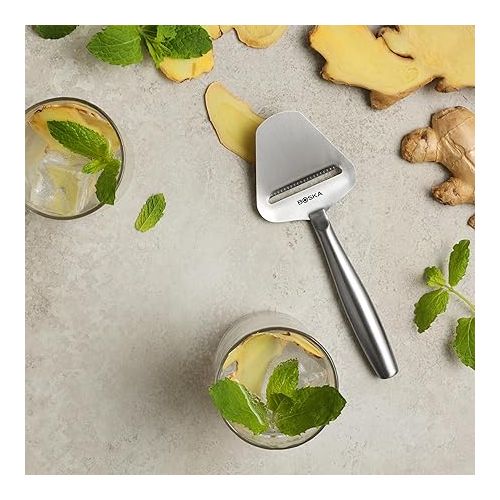  BOSKA Stainless Steel Cheese Slicer - Copenhagen For All Types of Cheese - Multi-Functional Cheese Slicer - Handheld Slicer - Silver Non-Stick - Dishwasher Safe - For Kitchen Cooking