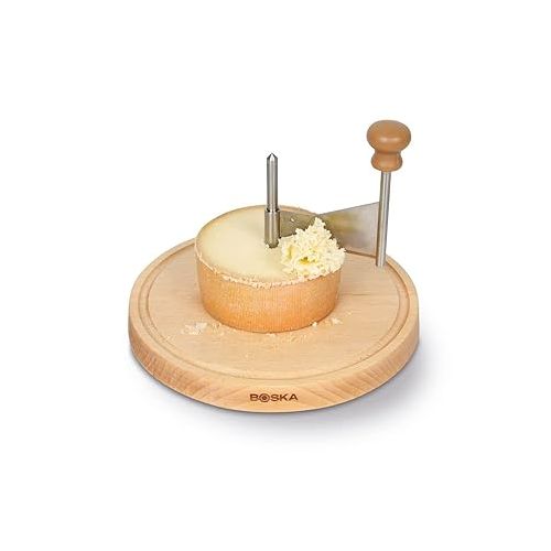  BOSKA Cheese Curler Amigo - The Original with 10-year Warranty - Cheese Wheel for i.a. Tete de Moine, Girolle & Chocolate - Cheese Shaver made of Stainless Steel