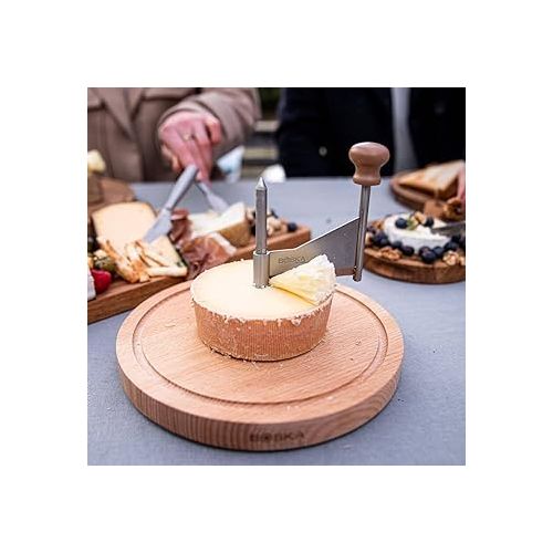  BOSKA Cheese Curler Amigo - The Original with 10-year Warranty - Cheese Wheel for i.a. Tete de Moine, Girolle & Chocolate - Cheese Shaver made of Stainless Steel
