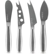 BOSKA Stainless Steel Cheese 4 Knife Set - Mini Copenhagen Knives For All Types of Cheese - Silver Non-Stick - Dishwasher Safe - For Kitchen Cooking