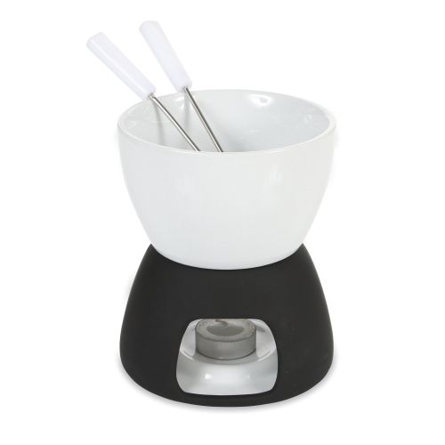  BOSKA Tapasfondue-Set Gouda 5-teilig, Edelstahl, Weiss/schwarz, 13 x 13 x 15 cm, 5-Einheiten