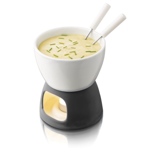  BOSKA Tapasfondue-Set Gouda 5-teilig, Edelstahl, Weiss/schwarz, 13 x 13 x 15 cm, 5-Einheiten