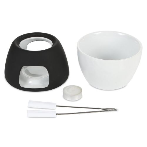  BOSKA Tapasfondue-Set Gouda 5-teilig, Edelstahl, Weiss/schwarz, 13 x 13 x 15 cm, 5-Einheiten