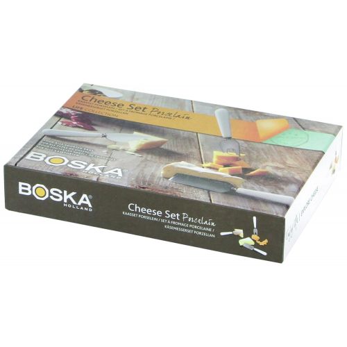  BOSKA Boska 320117Cheese Cutlery Set 3-PieceStainless Steel, Porcelain, White/Silver
