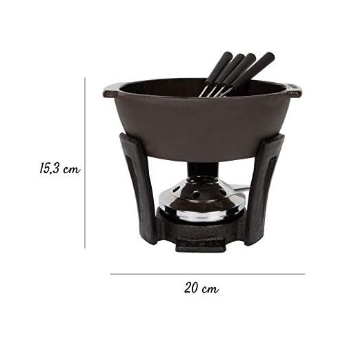  Boska Cheese Fondue Set Party Pro / Dinner for Two / 900 ml / Cast Iron / Black / 200 x 180 x 60 mm