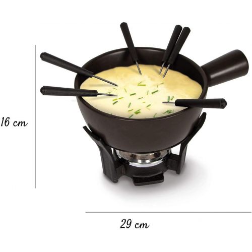  [아마존베스트]BOSKA Nero Zwart Kaasfondue Set 1 l 29.4 x 22.3 x 18.5 cm