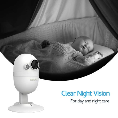  BOSMA Baby Monitor, Smart WiFi Baby Camera 1080P HD with 2-Way Audio, Night Vision, Sound Alerts, Motion Detection, Cloud Service Available for ElderPet, Compatible with iOSAndro