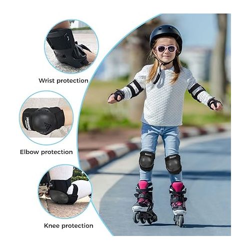  BOSONER Kids/Youth Knee Pad Elbow Pads for Roller Skates Cycling BMX Bike Skateboard Inline Rollerblading, Skating Skatings Scooter Riding Sports