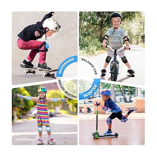  BOSONER Kids/Youth Knee Pad Elbow Pads for Roller Skates Cycling BMX Bike Skateboard Inline Rollerblading, Skating Skatings Scooter Riding Sports