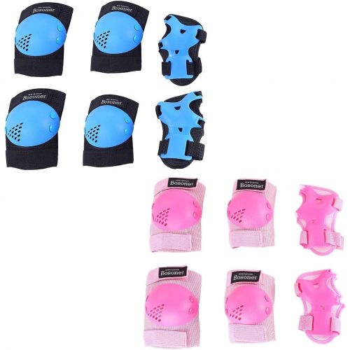  BOSONER Kids/Youth Knee Pad Elbow Pads for Roller Skates Cycling BMX Bike Skateboard Inline Rollerblading, Skating Skatings Scooter Riding Sports(Medium, 6-15 Years)