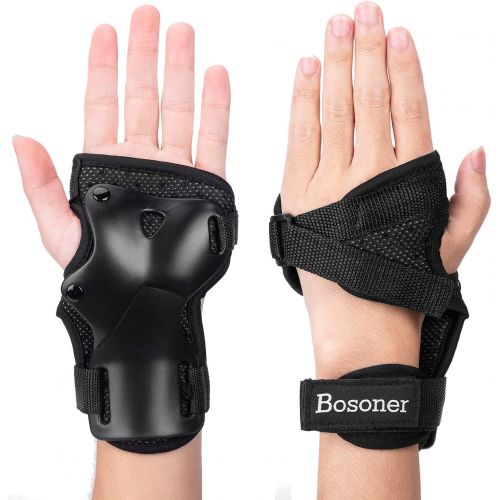  BOSONER Wrist Guards for Adults/Kids Wristsavers Impact Sport Wrist Support Protective Gear for Skateboarding Skating Snowboarding (1 Pair)