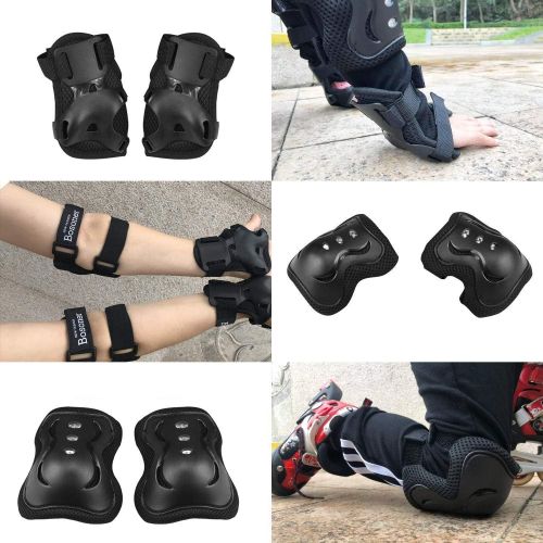  BOSONER Kids Wrist Guards and Knee Pad Protective Gear Set for Roller Skates Cycling BMX Bike Snowboarding Skateboard Inline Skating Scooter Riding Sports (Medium, 6-15 Years)