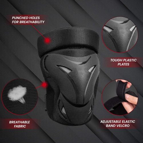  BOSONER Adult/Child Knee Pad Elbow Pads Guards Protective Gear Set for Roller Skates Cycling BMX Bike Skateboard Inline Skatings Scooter Riding Sports