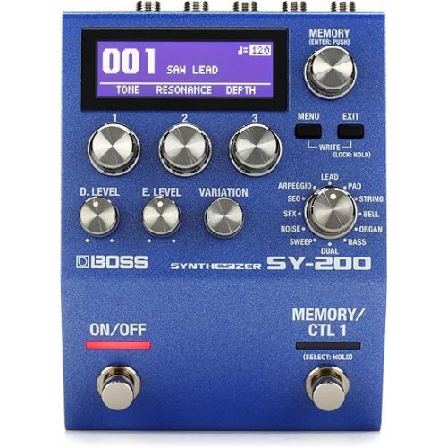  Boss SY-200 Guitar Synthesizer Pedal and Boss FS-6 Dual Foot Switch