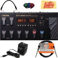 BOSS Boss GT-1000 Guitar Effects Processor Bundle with Power Supply, Patch Cable, 2 Instrument Cables, 2 MIDI Cables, Picks, and Austin Bazaar Polishing Cloth