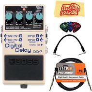 BOSS Boss DD-7 Digital Delay Bundle with Instrument Cable, Patch Cable, Picks, and Austin Bazaar Polishing Cloth