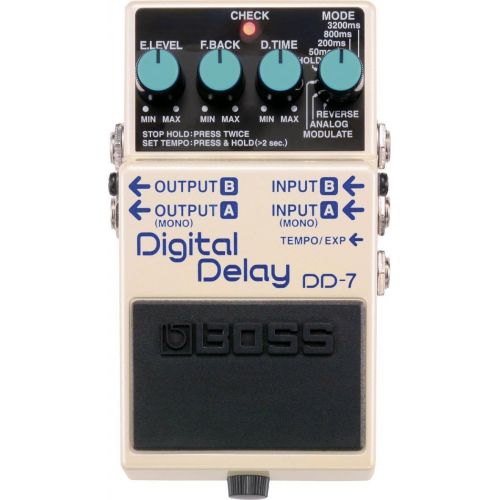  BOSS Boss DD-7 Digital Delay Bundle with Instrument Cable, Patch Cable, Picks, and Austin Bazaar Polishing Cloth