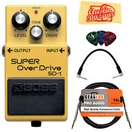 BOSS Boss SD-1 Super Overdrive Bundle with Instrument Cable, Patch Cable, Picks, and Austin Bazaar Polishing Cloth