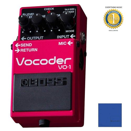  BOSS VO-1 Vocoder Effects Pedal with Microfiber and 1 Year Everything Music Extended Warranty